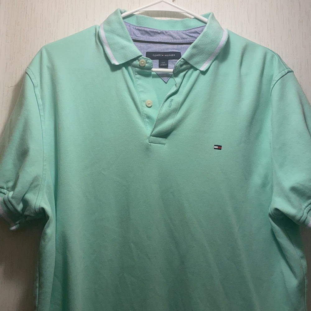 Mint green polo shirt